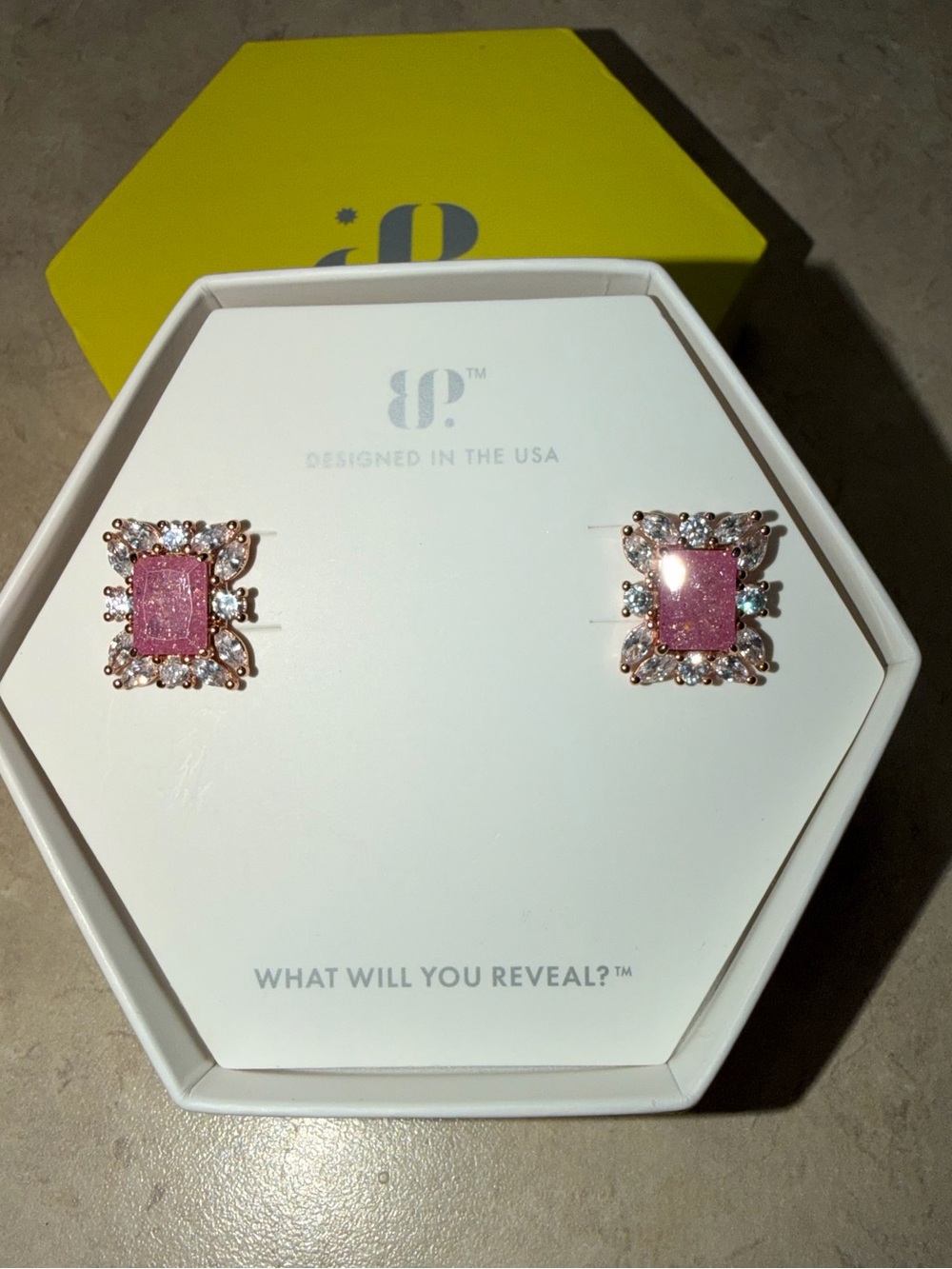 Bomb Party RETRO Earrings-Serenity Calling Rose Ice Crystal on RG RBP8523